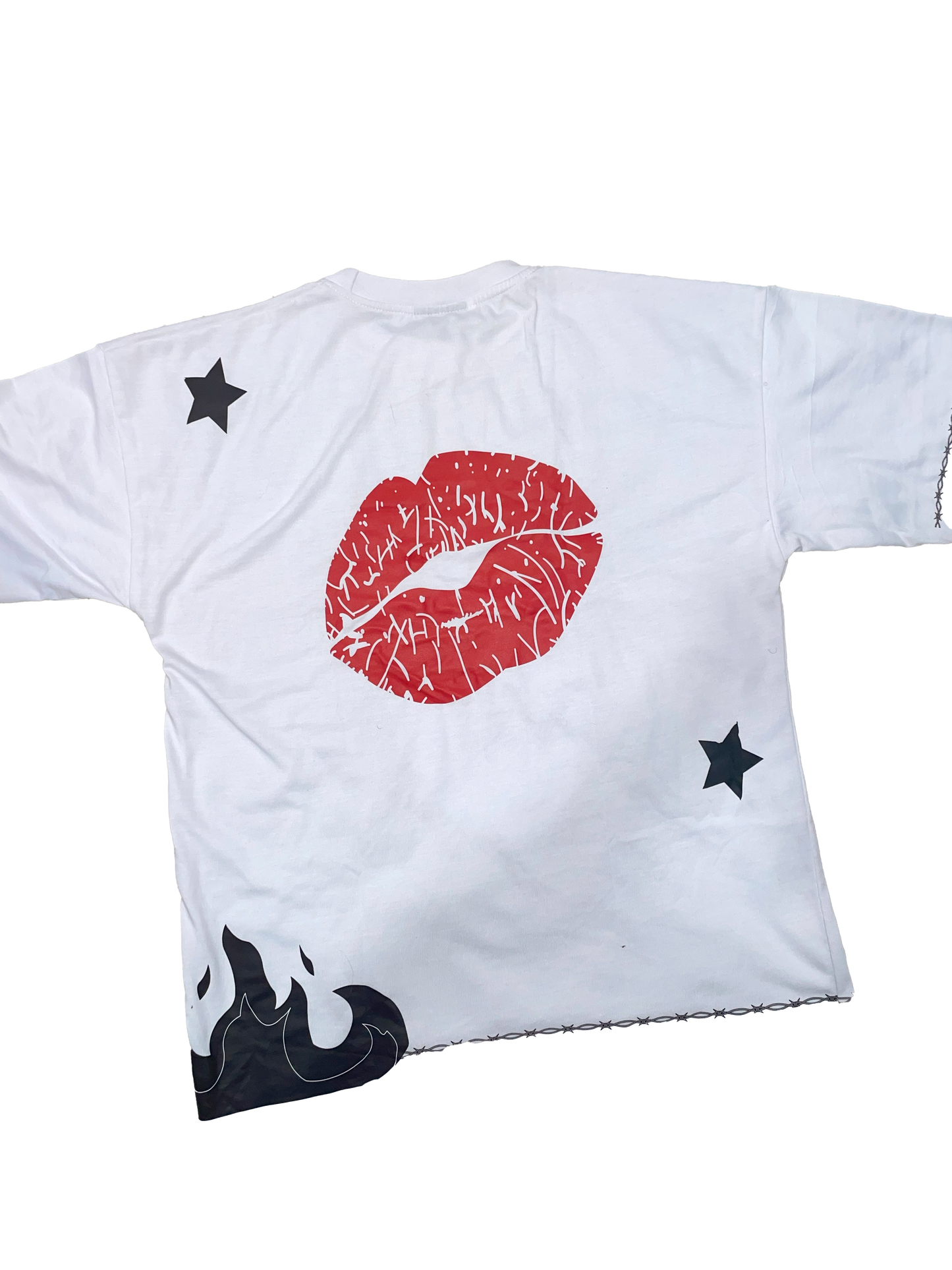 Oversized WRLD lips white